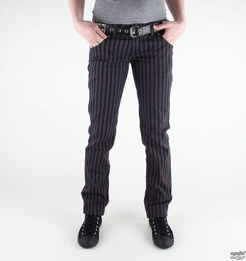 kalhoty dámské 3RDAND56th - Stripe Skinny - BLK-GRAY