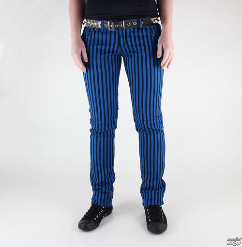kalhoty dámské 3RDAND56th - Stripe Skinny - JM444 - BLK-ROYAL