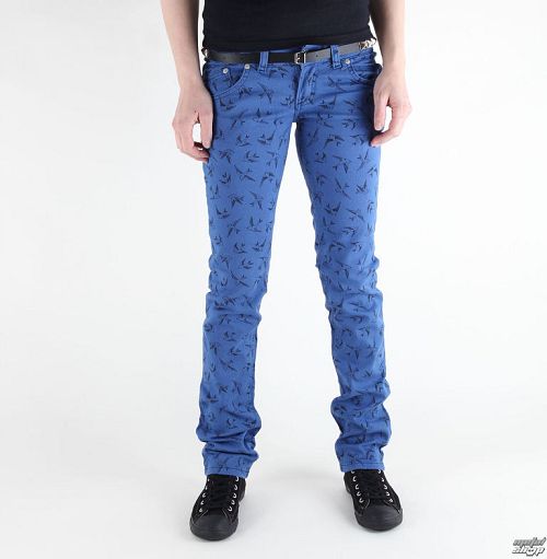 kalhoty dámské 3RDAND56th - Swallow Skinny Jeans - JM1118 - ROYAL