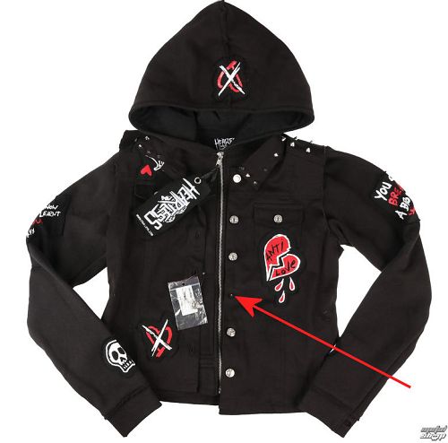 komplet dámsky (mikina + vesta) Heartless - ANTI LOVE - BLACK - POŠKODENÝ - BEA181