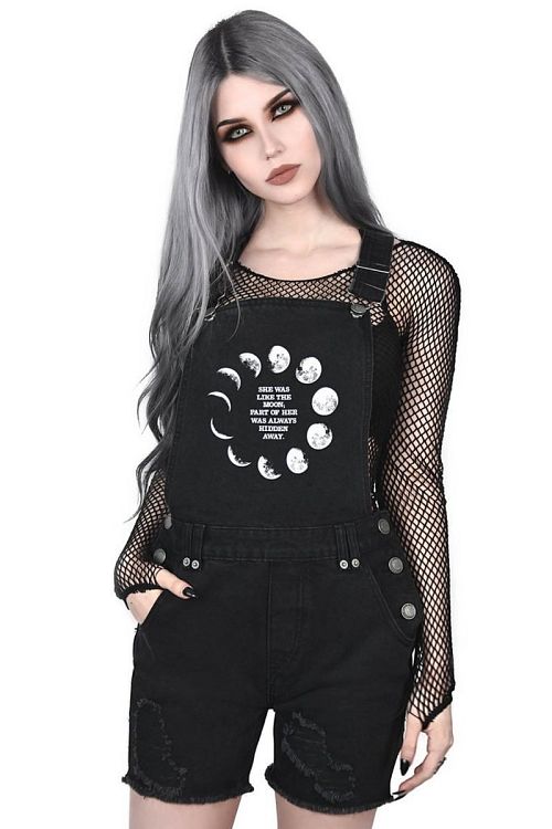 kraťasy dámske KILLSTAR - MANY MOONS DENIM - BLACK - KSRA000180