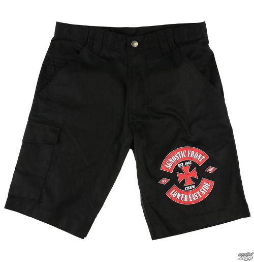 kraťasy pánske AGNOSTIC FRONT - LOWER EASTSIDE - Black - RAGEWEAR - 001SHS78