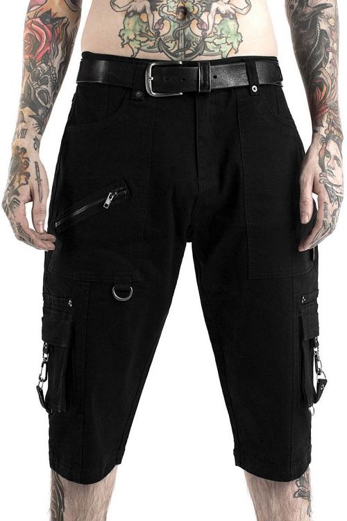kraťasy pánske KILLSTAR - TWISTED CARGO - BLACK - KSRA000103