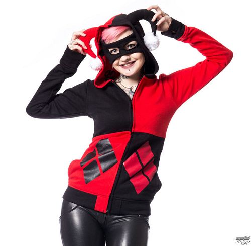 mikina dámska Batman - HARLEY - BLACK/RED - POI506
