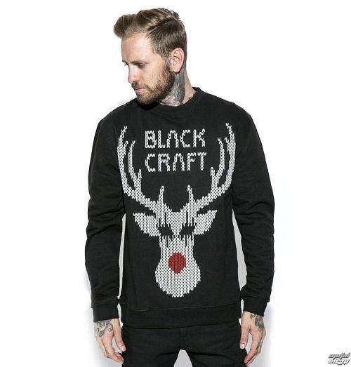 mikina pánska BLACK CRAFT - Black Metal Rudolph - Crewneck