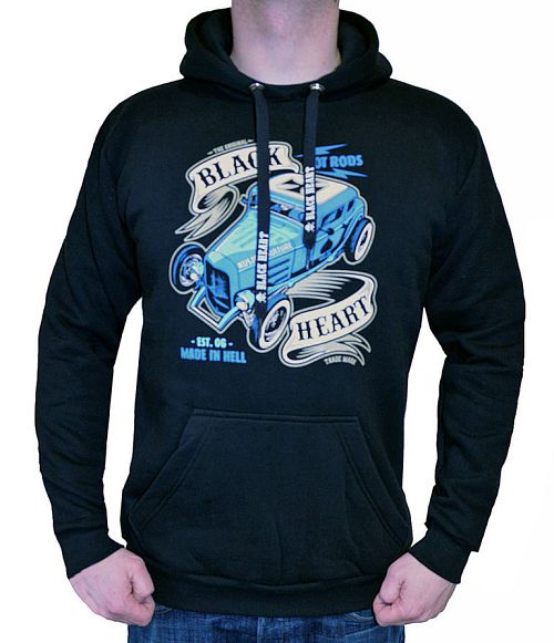 mikina pánska BLACK HEART - BRUISER - BLACK - 003-0056-BLK