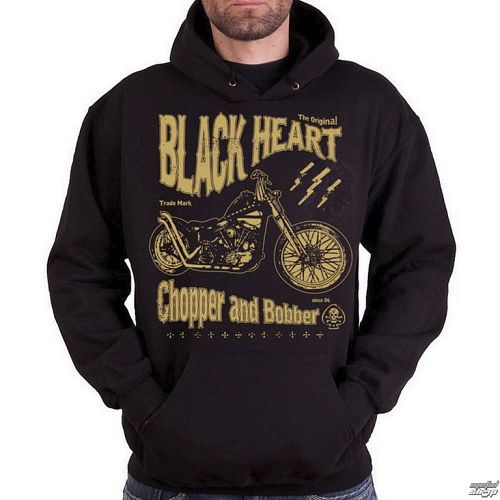 mikina pánska BLACK HEART - Chopper And Bobber - Black - BH098