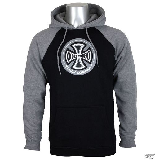 mikina pánska INDEPENDENT - 88 TC Raglan Black/ Dark Heather - INAHDY-020 BLACK/ DARK HEA