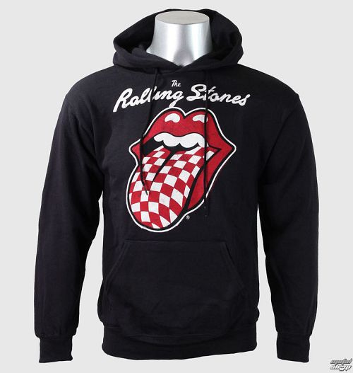 mikina pánska Rolling Stones - Checker Tongue - Blk - ROCK OFF - RSHD01