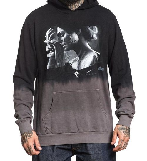 mikina pánska SULLEN - LAYERS - BLK / GREY DIP DYE - SCM1529_BGDD