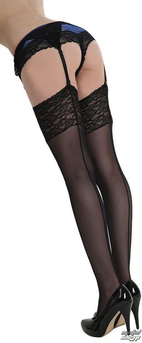 nadkolienky PAMELA MANN - Tulle Seamed Lace Top - Black - PM1013
