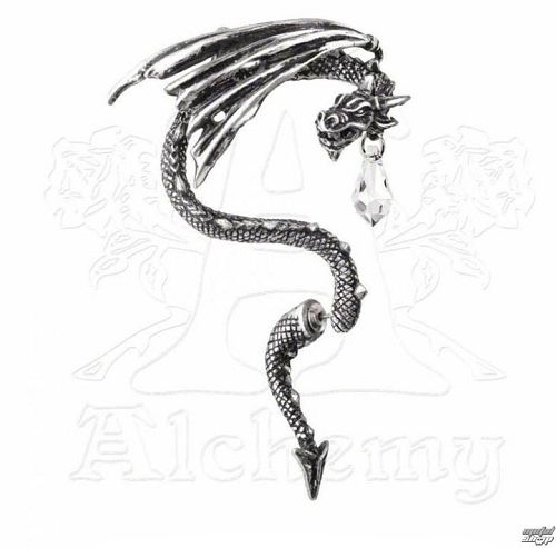 náušnice ALCHEMY GOTHIC - Crystal Dragon Ear Wrap - E330