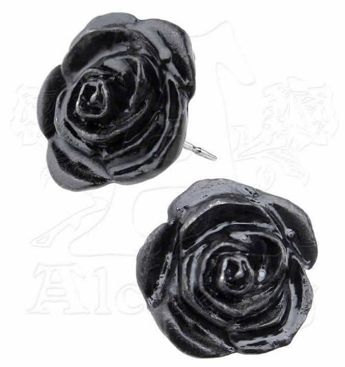 náušnice Black Rose - ALCHEMY GOTHIC - E339