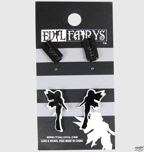 náušnice POIZEN INDUSTRIES - EFES1 - Fairy & Razorblade - White