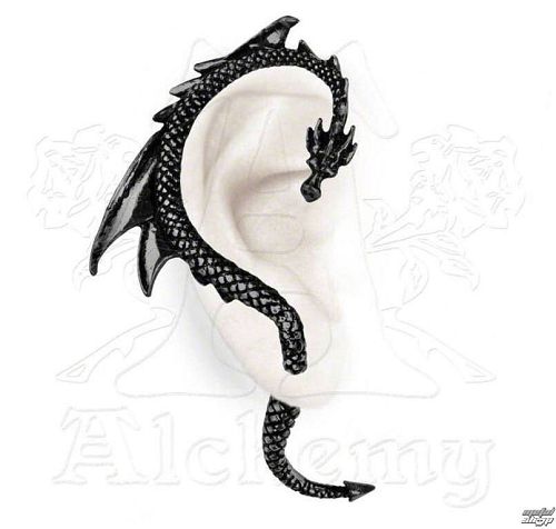 náušnice The Dragon's Lure - Black - ALCHEMY GOTHIC - E274B