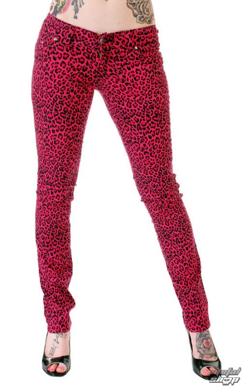 nohavice dámske 3RDAND56th - Print Skinnies - Pink - JM409