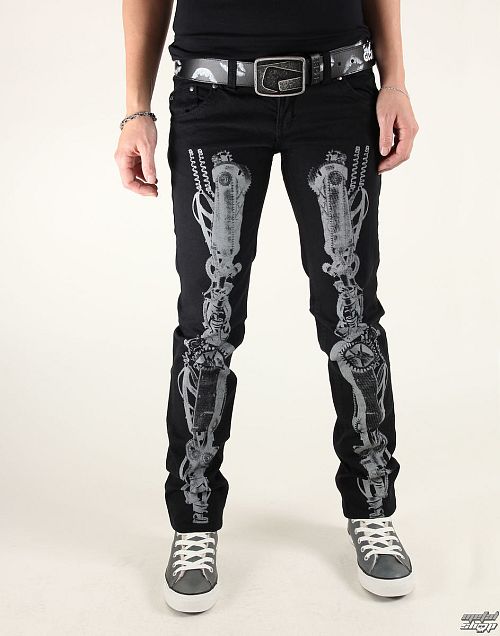 nohavice dámske 3RDAND56th - Steam Punk Skinny Jeans - JM1025