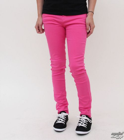 nohavice dámske HELL BUNNY - Super Skinny - Pink - 2570