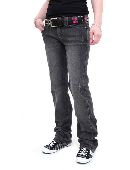 nohavice dámske (jeansy) CIRCA - Engineered Straight Jean - BLACK