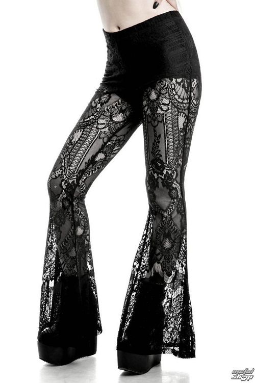 nohavice dámske KILLSTAR - Bella Morte Bell - Black - K-BTM-F-2393