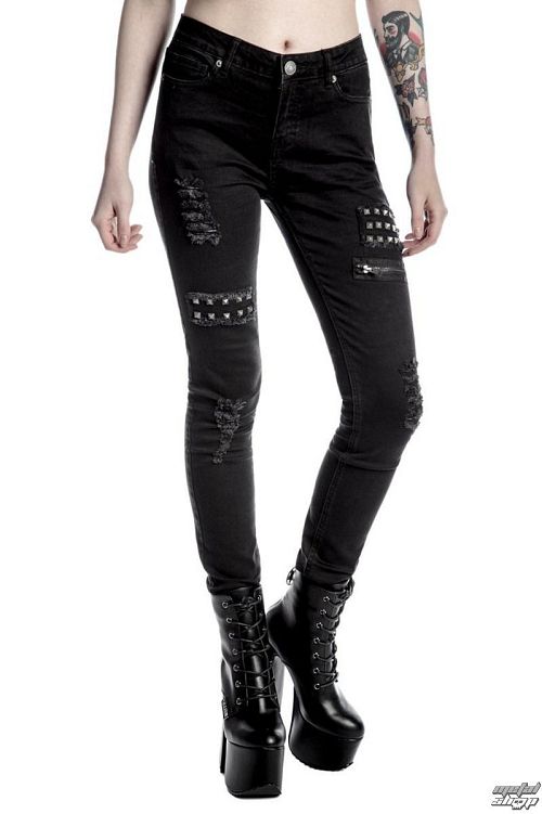 nohavice dámske KILLSTAR - Lithium - Black - K-BTM-F-2398