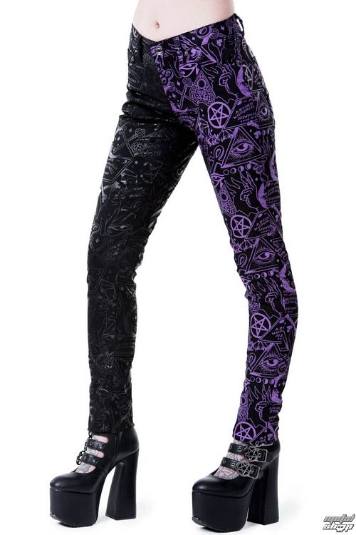 nohavice dámske KILLSTAR - TWO FACED Denim Jeans - BLACK - K-DNM-2778