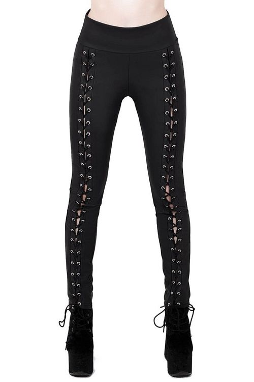 nohavice dámske (legíny) KILLSTAR - Viper Lace-Up - KSRA000281
