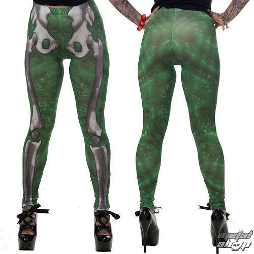 nohavice dámske (legíny) KREEPSVILLE SIX SIX SIX - Skele-Bone - Slime - GLSBS