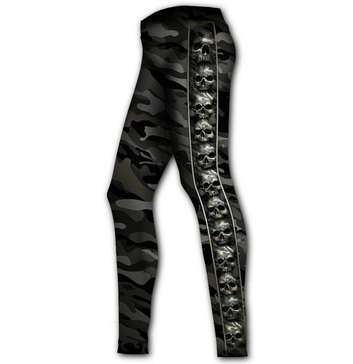 nohavice dámske (legíny) SPIRAL - CAMO-SKULL - T141G456
