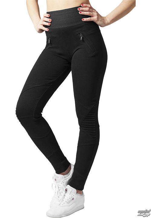 nohavice dámske (legíny) URBAN CLASSICS - Interlock High Waist - TB1053-blk/blk