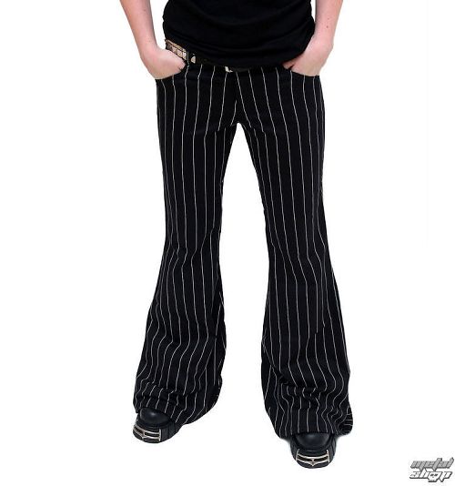 nohavice dámske Mode Wichtig - Flares Pin Stripe Black-White - M-1-08-050-01
