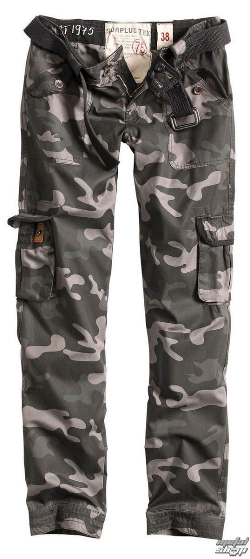nohavice dámske SURPLUS - PREMIUM SLIMMY - BLACK CAMO - 33-3588-42