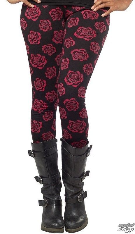 nohavice (legíny) dámske SOURPUSS - Omni Roses - Black - SPLE21