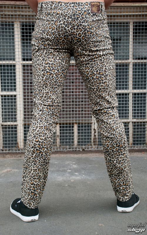 nohavice pánske 3RDAND56th - Leopard Skinny Jeans - Natural Leo - JM1150