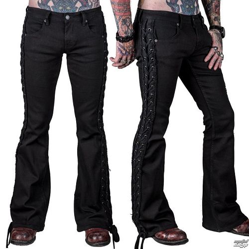 nohavice pánske (jeans) WORNSTAR - Starchaser - Black Denim Flare Cut - Black - WSP-07-SCKSL