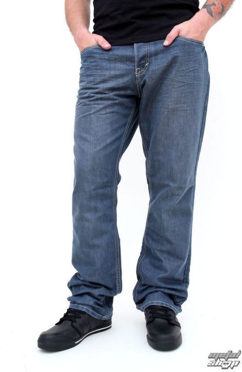 nohavice pánske -jeansy- SLIM FIT - GLOBE - Coopar - GREY-BLUE