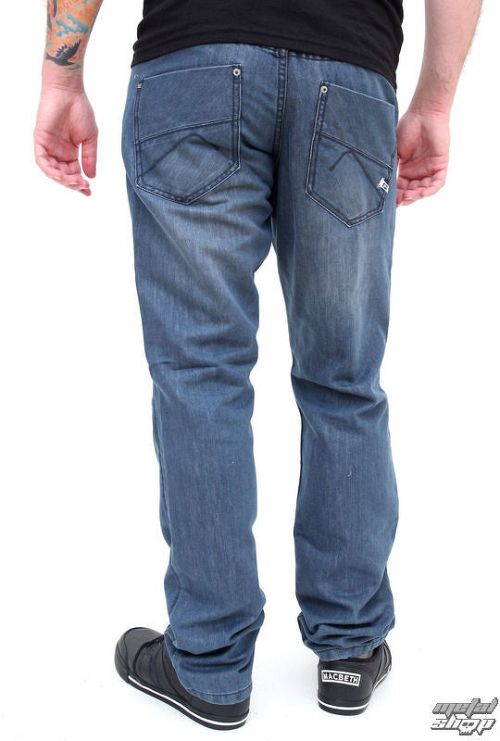 nohavice pánske -jeansy- SLIM FIT - GLOBE - Sixx - GREY-BLUE