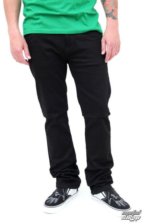 nohavice pánske (jeansy) VANS - Skinny Overdye PP - BLACK