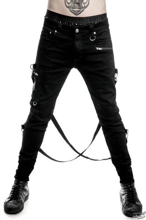 nohavice pánske KILLSTAR - Death Trap - Black - K-DNM-M-2286