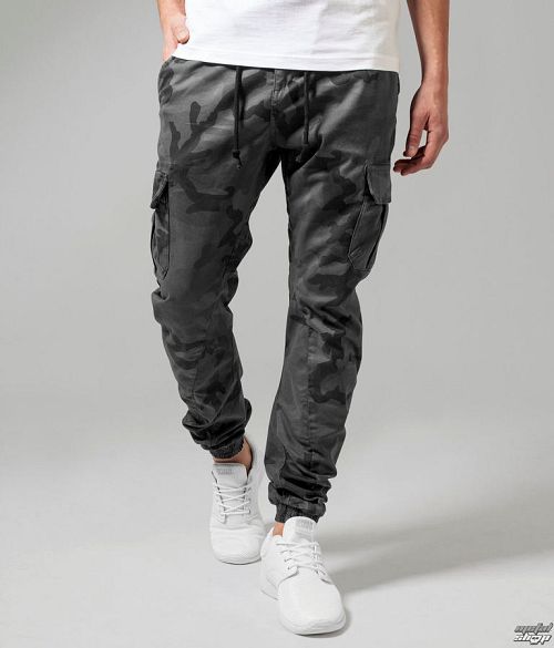 nohavice pánske URBAN CLASSICS - Camo Cargo Jogging - TB1611-grey camo