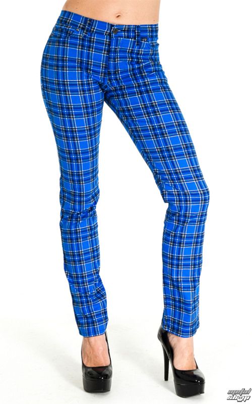 nohavice (unisex) 3RDAND56th - Tartan Skinny Jeans - Blue / Tartan - JM1106