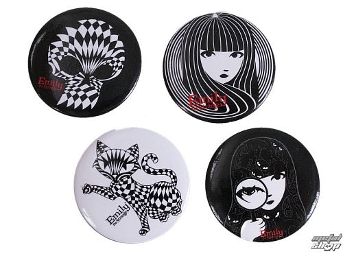 odznak malý EMILY THE STRANGE - Emily (E4082315) Optical Strange Badge Set