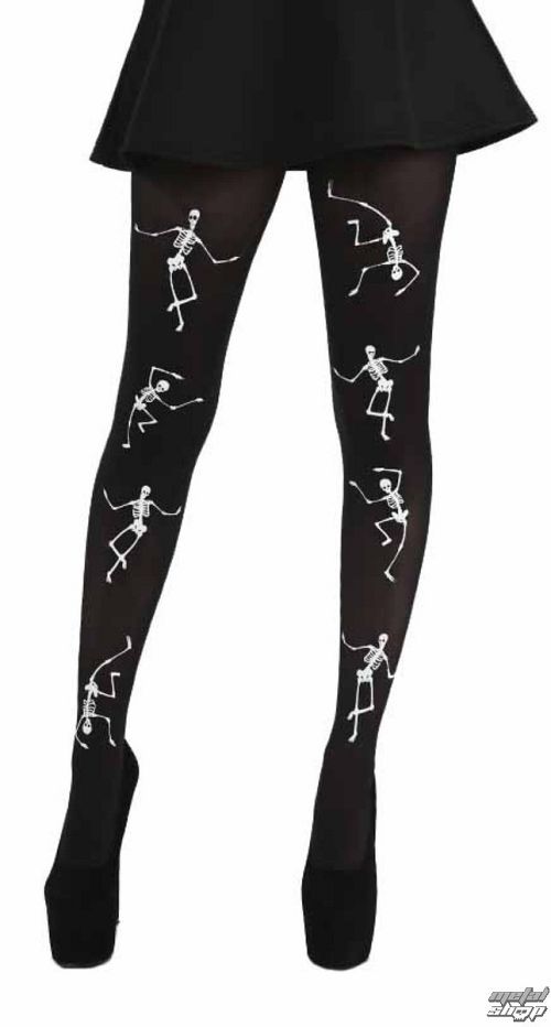 pančucháče PAMELA MANN - Dancing Skeletons - Black - PM1020