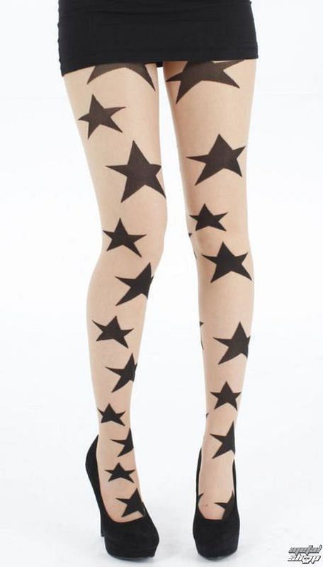 pančucháče PAMELA MANN - Large Sheer Stars - Nude/Black - 102