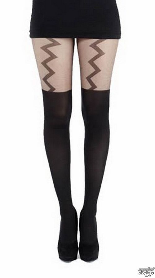 pančucháče PAMELA MANN - Lightning Suspender - Black - PM258
