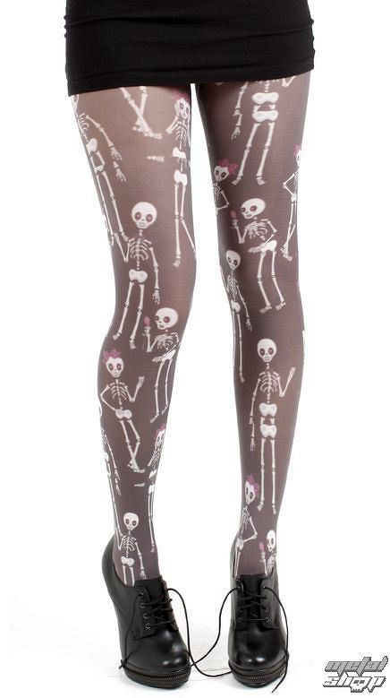 pančucháče PAMELA MANN - Love bones Tights - Black - 037