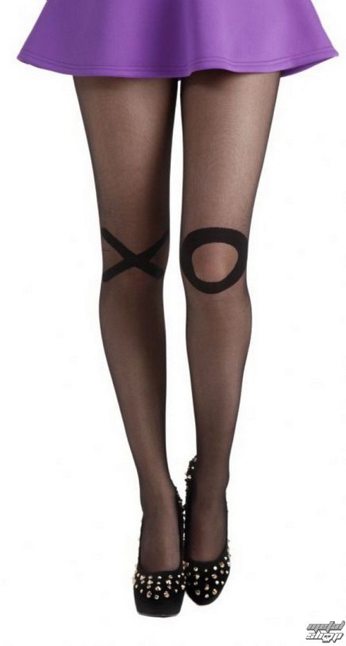 pančucháče PAMELA MANN - Noughts & Crosses - Black - PM268