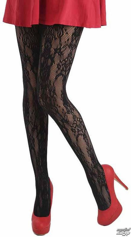pančucháče PAMELA MANN - Paisley Net Tights - Black - 103