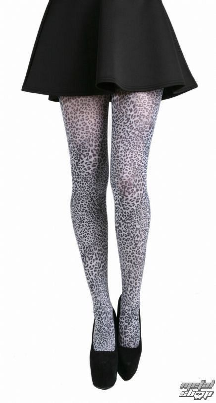 pančucháče PAMELA MANN - Petite Leopard Tights - Black/White - 049