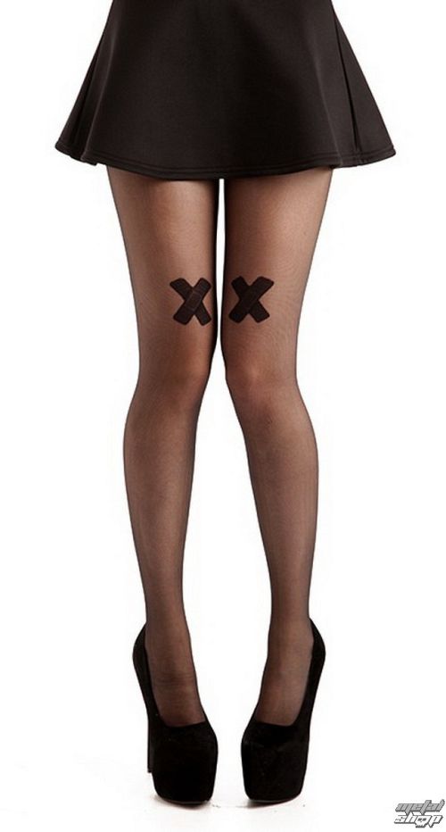 pančucháče PAMELA MANN - Plaster On Knee - Black - PM211